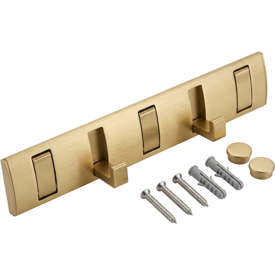Aurt Five-Hook Folding Wall Rail 50 cm Brushed Brass Tone