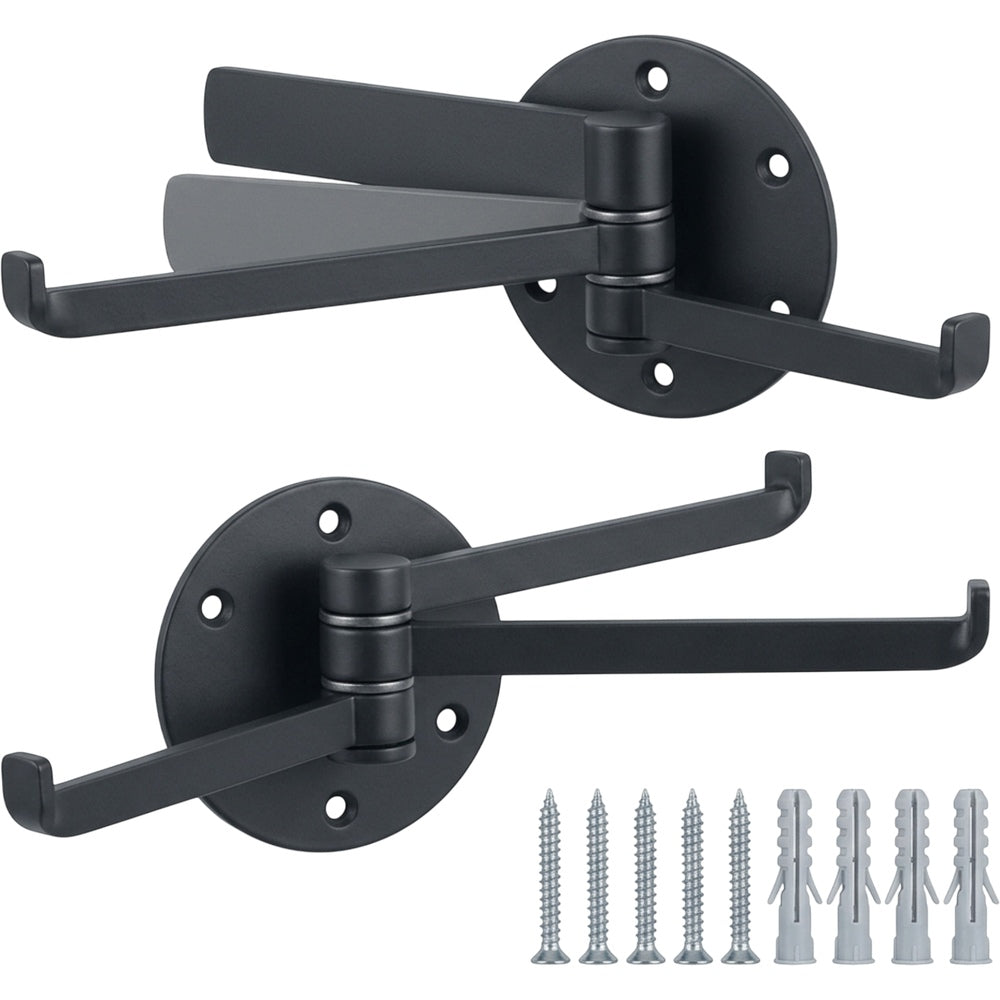 Aurt Three-Arm Swivel Wall Hooks Set of 2 Charcoal - Product view