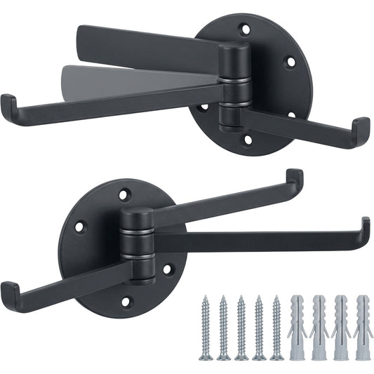 Aurt Three-Arm Swivel Wall Hooks Set of 2 Charcoal - Product view